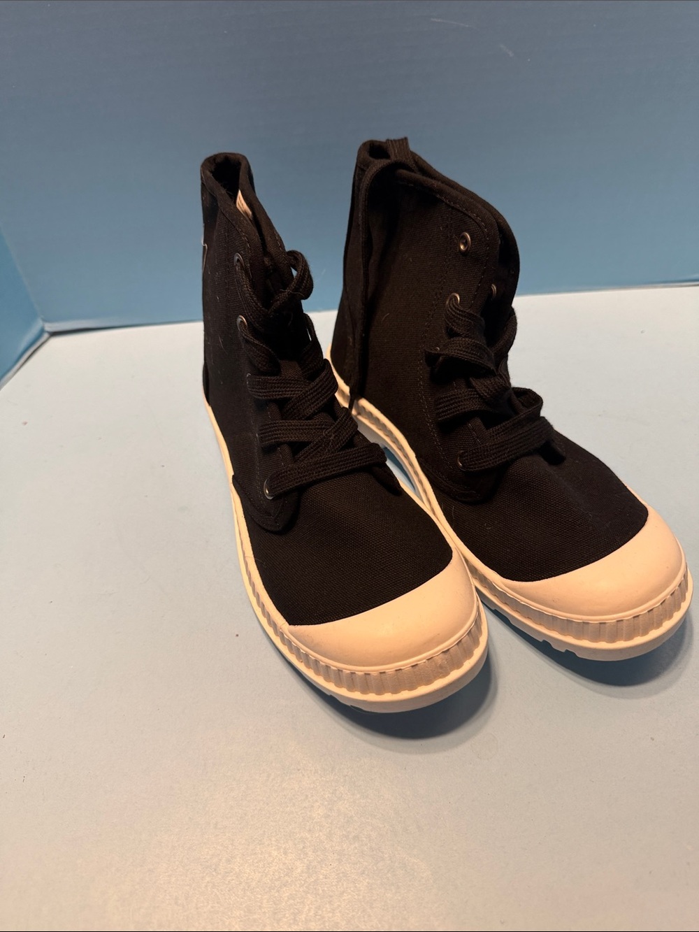 SO Black High-Top Sneakers with White Toe NWOB